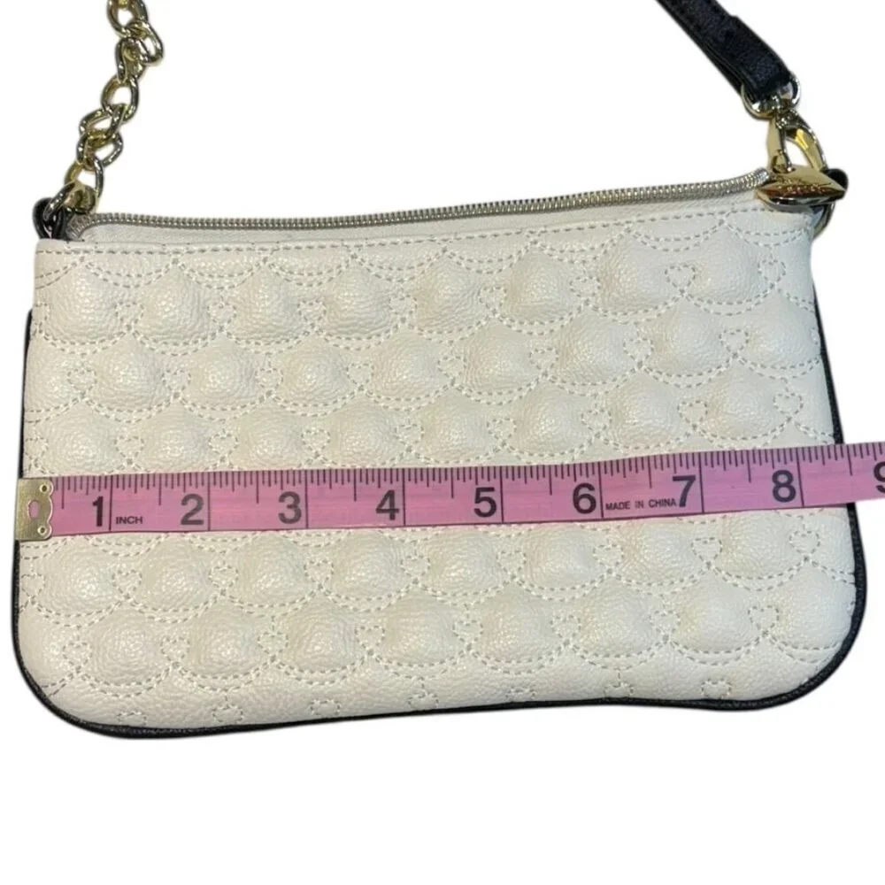Betsey Johnson Wallet Wristlet Stripe Dot Logo Quilted Bag